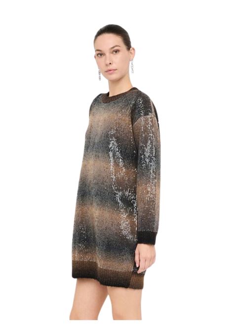 Abito in maglia con paillettes MARRONE Liu Jo | MF5488MA14RS9472